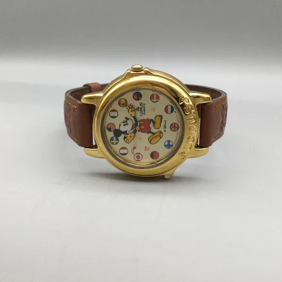 Vtg Lorus Disney Musical Watch Women V421-0020 It's a Small World New Battery